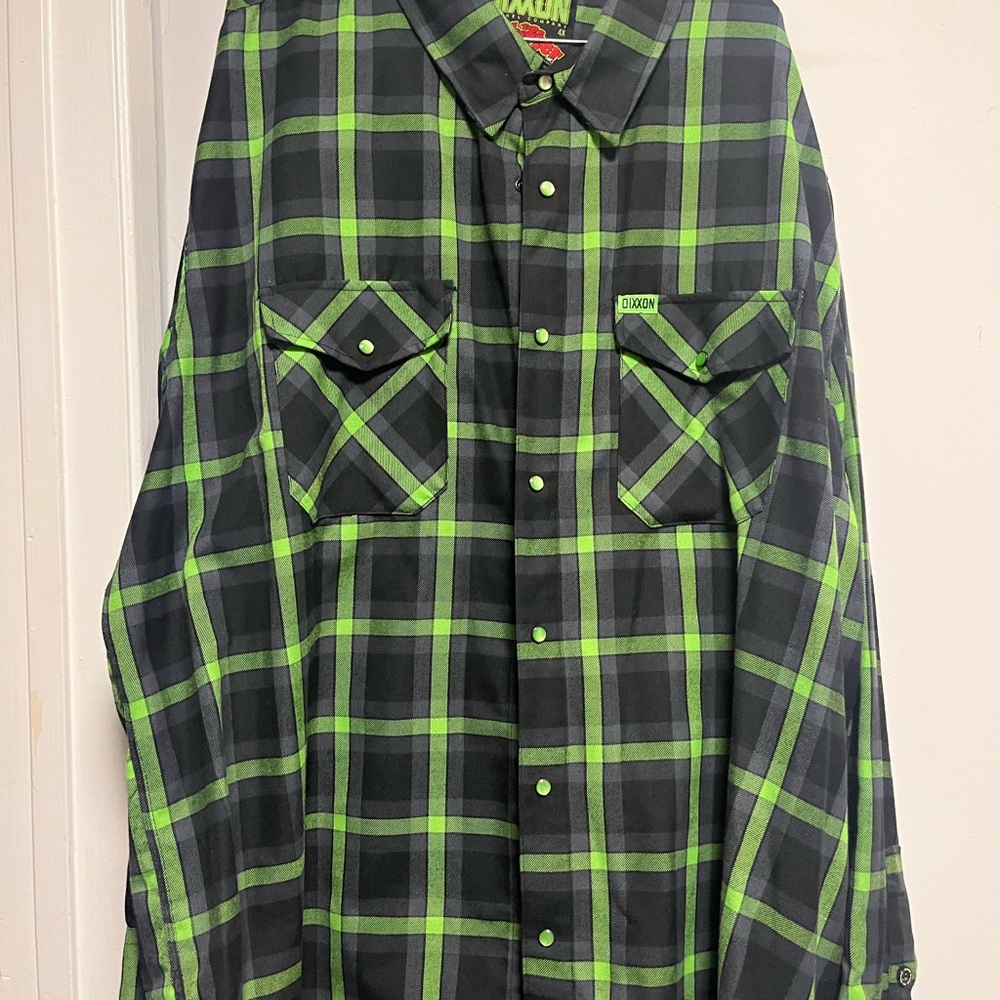 DIXXON Green and Black Casual Button Down Shirt